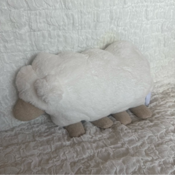 cupcakes & cashmere Plush Sheep Pillow Cream Faux Fur Cottagecore Nursery Decor - Picture 5 of 8